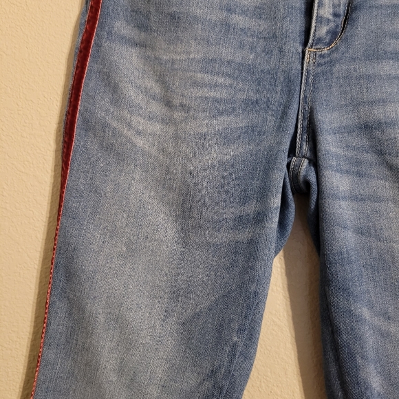 Garage Medium Wash High Rise Jeans-Red Stripe - Picture 12 of 16